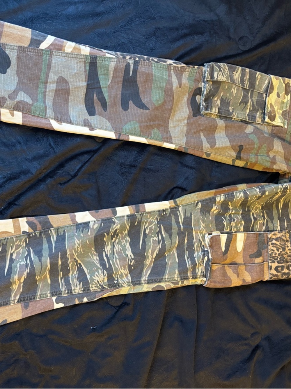 Kids Camo Cargo Pants in Green/Brown - Brand Not Visible